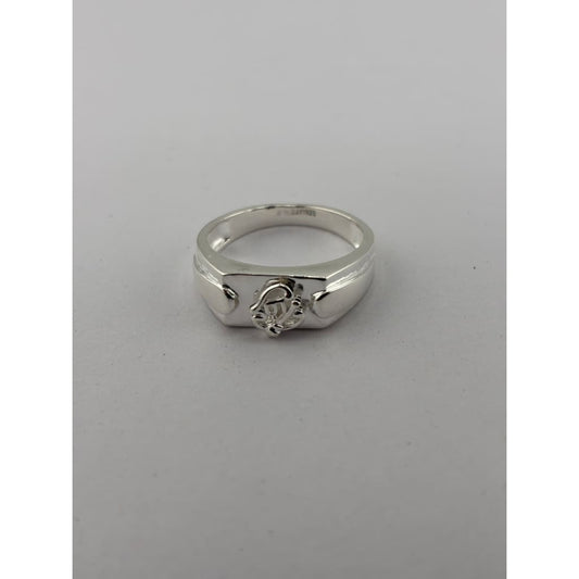 Sterling Silver Stepped Signet Ring (4.25g) - Size U - Rings