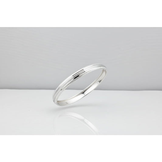 Striped Silver Kada – 925 Sterling Bracelet Textured Band
