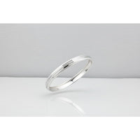 Load image into Gallery viewer, Striped Silver Kada – 925 Sterling Silver Bracelet Textured Band with Center Highlight Design
