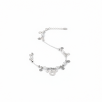 Load image into Gallery viewer, Sunburst Floral Charm Silver Anklet – 99.9% Pure Silver – Weight:16g
