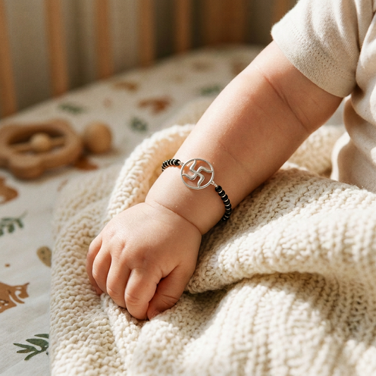 SWASTIK Sterling Silver Nazariya Bracelet for Kids (0-1 years)