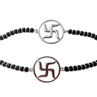 Load image into Gallery viewer, SWASTIK Sterling Silver Adjustable Nazariya Bracelet for Kids (0 – 1 years)
