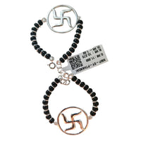 Load image into Gallery viewer, SWASTIK Sterling Silver Adjustable Nazariya Bracelet for Kids (0 – 1 years)

