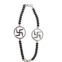Load image into Gallery viewer, SWASTIK Sterling Silver Adjustable Nazariya Bracelet for Kids (0 – 1 years)
