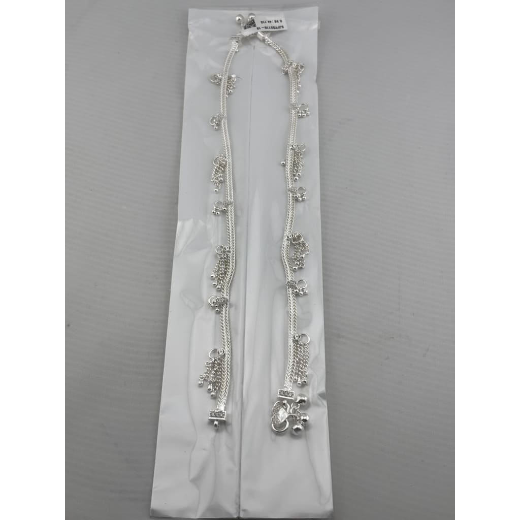 Tassel Charm Chain Anklet – 925 Sterling Silver
