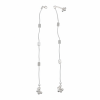 Load image into Gallery viewer, Textured Bead Snake Chain Anklet – 925 Sterling Silver – Adjustable-30g
