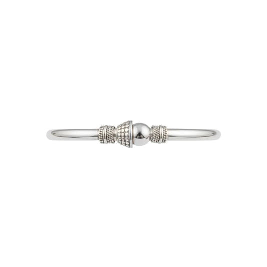 Textured Cone Bead Silver Kada – 925 Sterling Bracelet