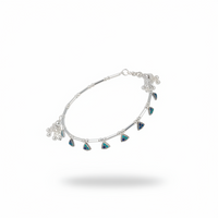 Load image into Gallery viewer, Tribal Triangle Charm Anklet – 925 Sterling Silver – Multicolor Traditional Design-26g
