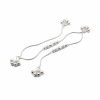 Load image into Gallery viewer, Trio Bead Elegance Silver Anklet – 99.9% Pure Silver – Weight:20g
