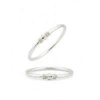 Load image into Gallery viewer, Twin Rope Bead Silver Kada Pair – 925 Sterling Silver
