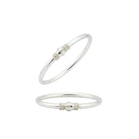Load image into Gallery viewer, Twin Rope Bead Silver Kada Pair – 925 Sterling Silver
