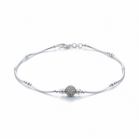 Load image into Gallery viewer, Wave Bar Silver Anklet – 99.9% Pure Silver – Weight:16g
