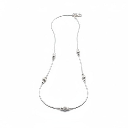 Wave Diamond-Cut Bead Silver Anklet – 99.9% Pure Weight:14g