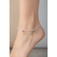 Load image into Gallery viewer, Wave Diamond – Cut Bead Silver Anklet – 99.9% Pure Silver – Weight:14g
