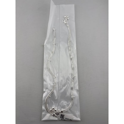 Wave Pattern Bell Silver Anklet – 99.9% Pure Adjustable