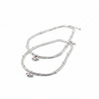 Load image into Gallery viewer, Wave Pattern Bell Silver Anklet – 99.9% Pure Silver – Adjustable – 32.47 g
