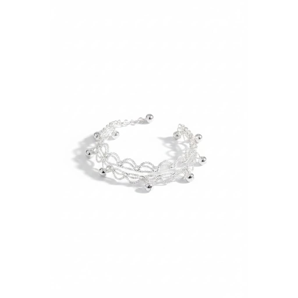 Wave Pattern Chain Anklet – 925 Sterling Silver Adjustable