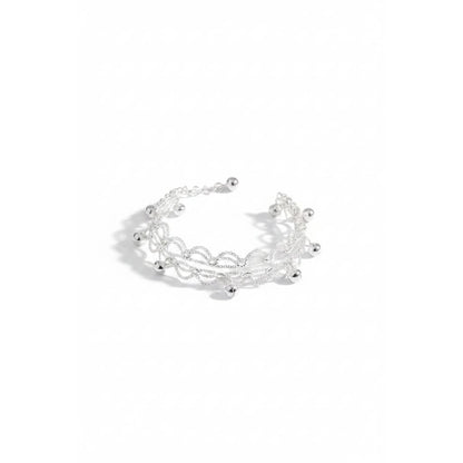 Wave Pattern Chain Anklet – 925 Sterling Silver Adjustable