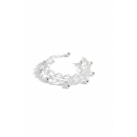 Wave Pattern Chain Anklet – 925 Sterling Silver Adjustable