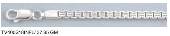 Sterling Silver  Modern Cube Chain (372) 18inch