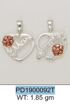Sterling Silver Mom & Daughter Pendant (257)