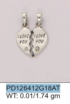 Sterling Silver Antique Heart Pendant (197)