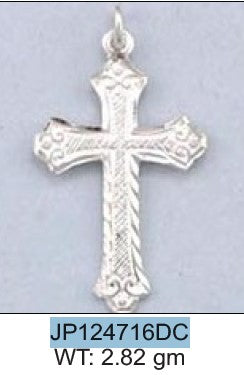 Sterling Silver D/C  Christian Cross Pendant (224)