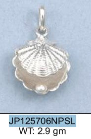 Sterling Silver   Pendant Oyster  Pearl (256)