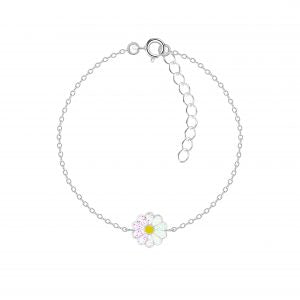 Silver Daisy Flower Bracelet 798