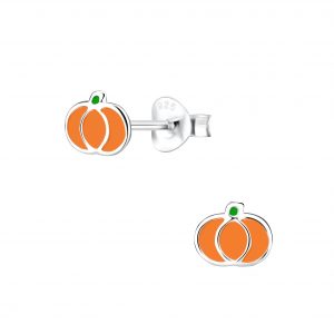 Silver Pumpkin Stud Earrings 343