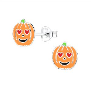 Silver Pumpkin Stud Earrings 487