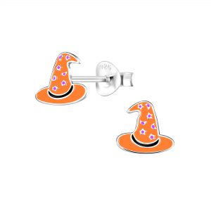 Silver Witch Hat Stud Earrings 540