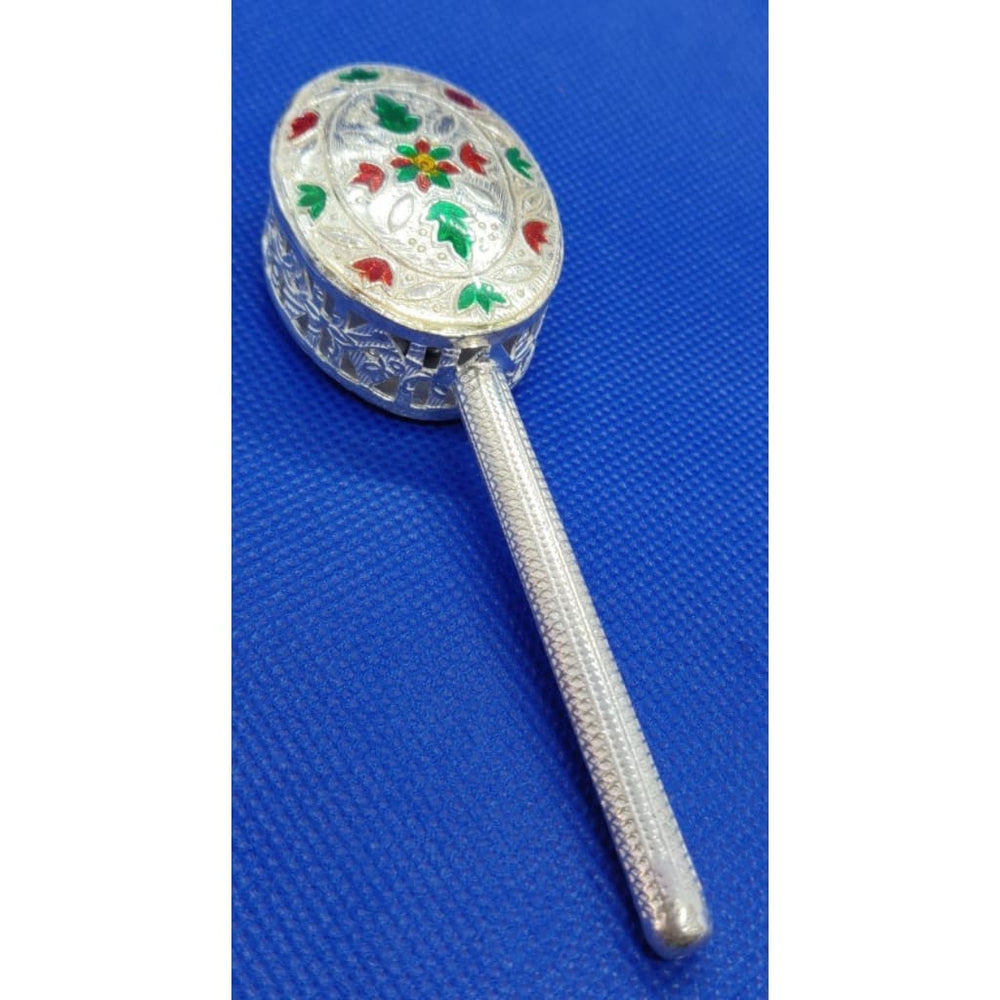 Silver Baby Rattle royal oval