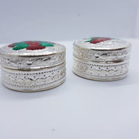 Load image into Gallery viewer, Silver Box Laxmi Ganesh Round Pair (42) - Silver Box

