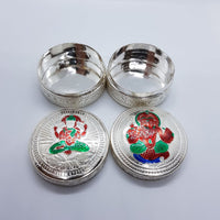 Load image into Gallery viewer, Silver Box Laxmi Ganesh Round Pair (55) - Silver Box
