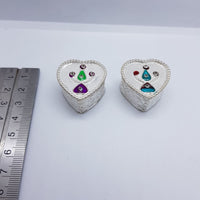 Load image into Gallery viewer, Silver Box Pair Heart Handcrafted (28) - Silver Box
