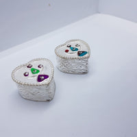 Load image into Gallery viewer, Silver Box Pair Heart Handcrafted (28) - Silver Box

