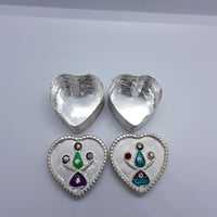 Load image into Gallery viewer, Silver Box Pair Heart Handcrafted (28) - Silver Box
