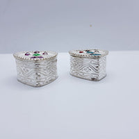 Load image into Gallery viewer, Silver Box Pair Heart Handcrafted (28) - Silver Box
