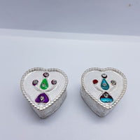 Load image into Gallery viewer, Silver Box Pair Heart Handcrafted (28) - Silver Box
