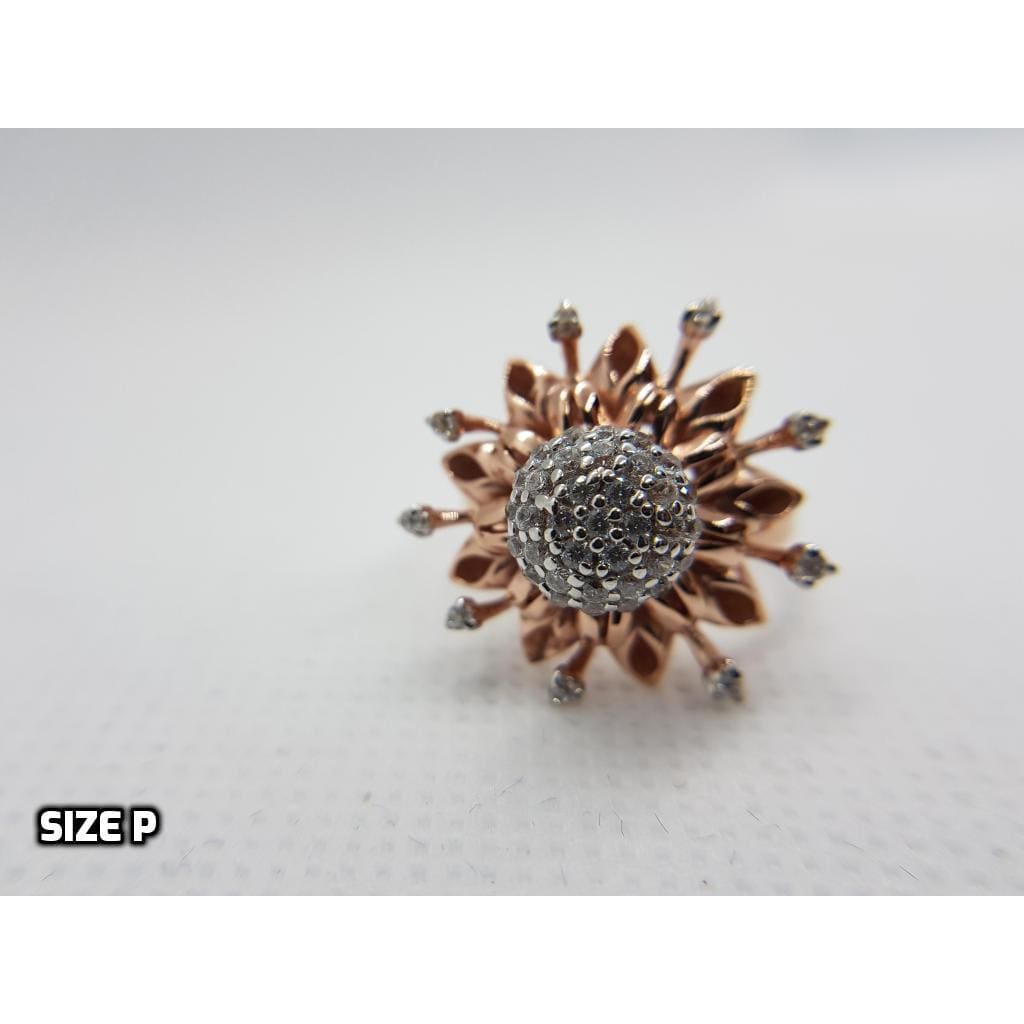 Silver Cocktail Lotus Ball rose gold ring - Silver Ring