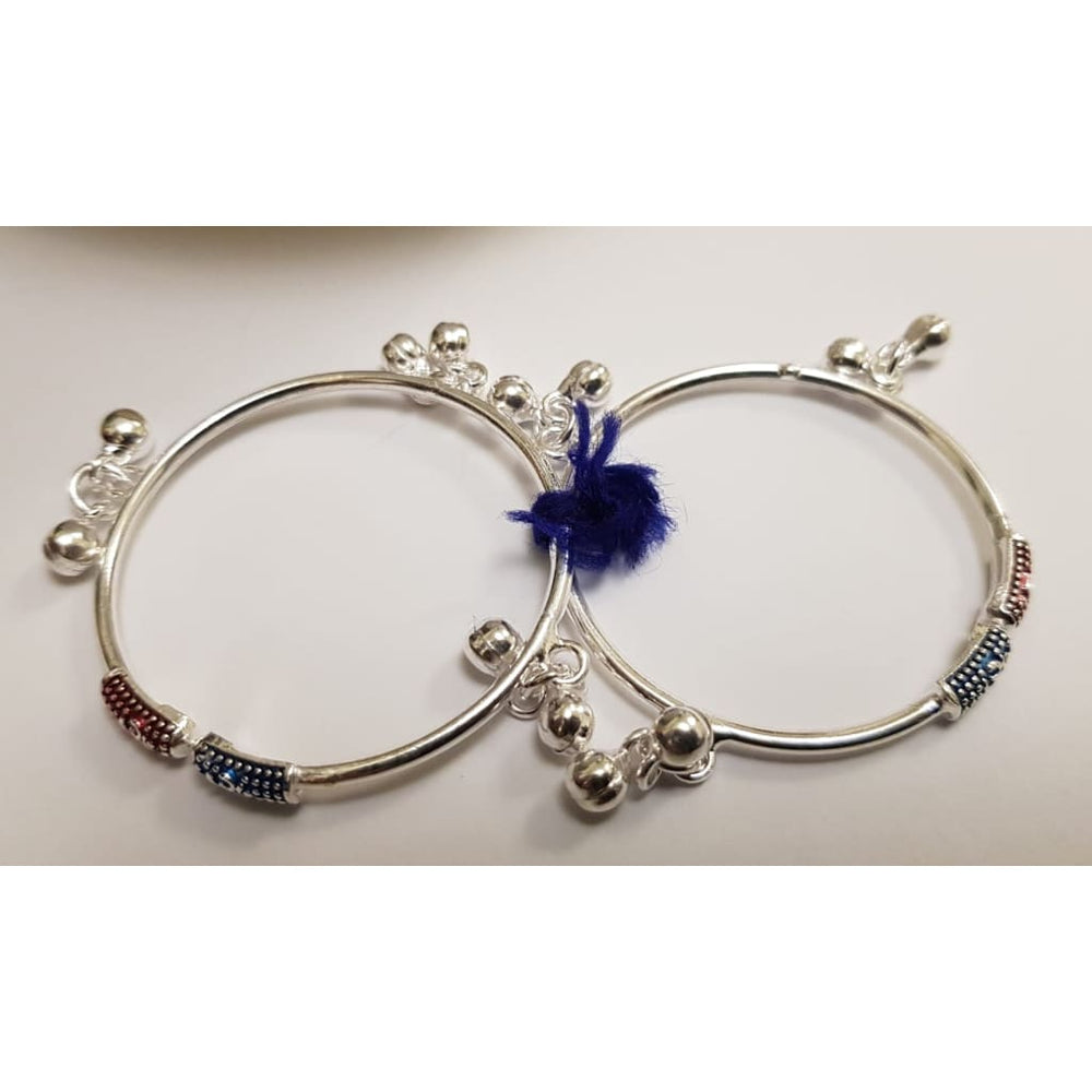 Silver Kids Bangle/Kada beads Pair J130 (For 1 to 2 years 