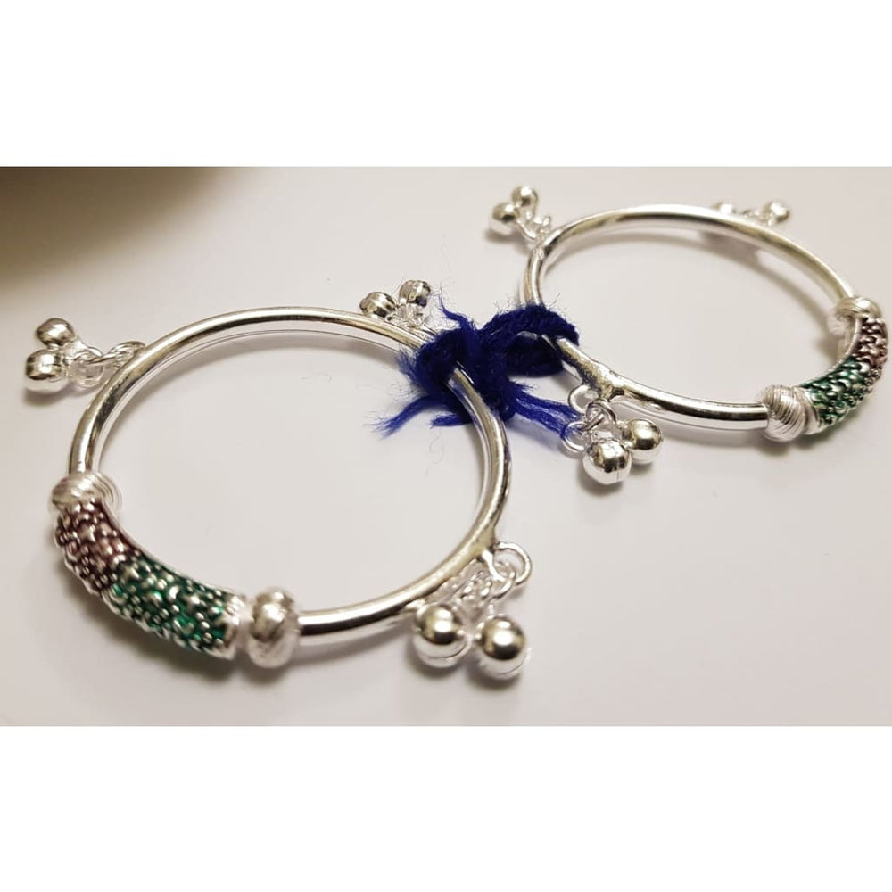 Silver Kids Bangle/Kada Pair J020 (For 1 to 2 years old)