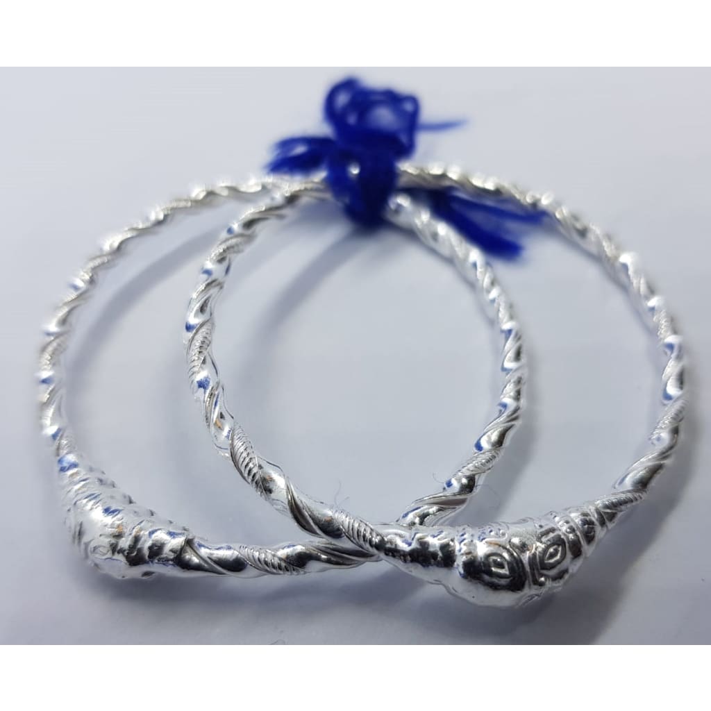 Silver Kids Bangle/Kada Pair J121 (For to 1.5 years old)