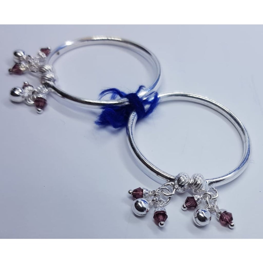 Silver Kids Bangle/Kada Pair J152 (For to 1.5 years old)