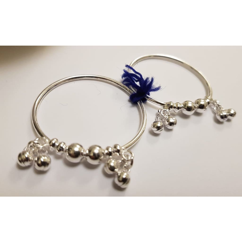 Silver Kids Bangle/Kada Pair J13 (For 1 to 2 years old)