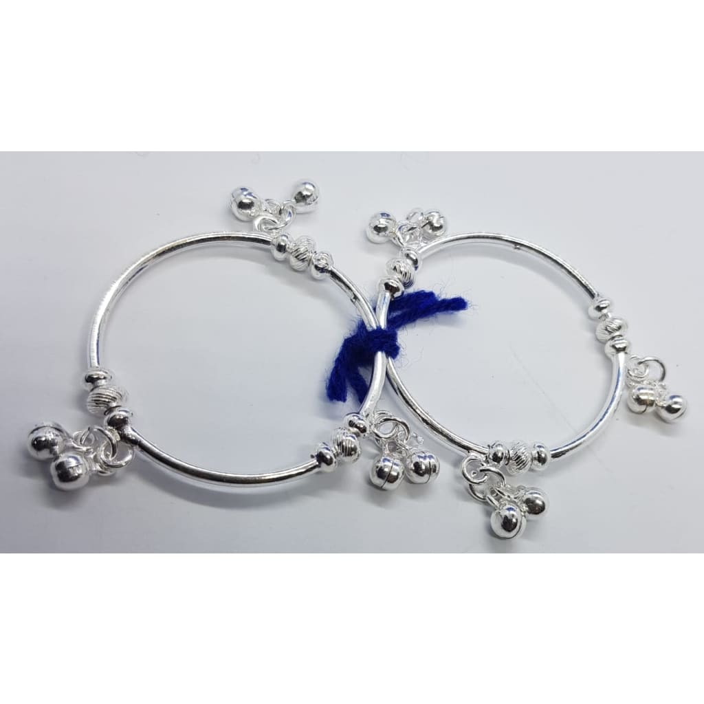 Silver Kids Bangle/Kada Pair J165 (For to 1.5 years old)