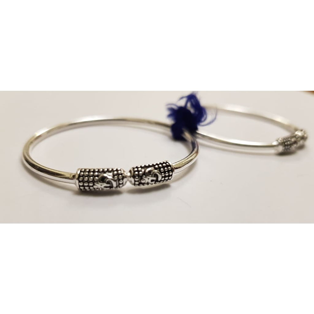 Silver Kids Bangle/Kada Pair J81 (For 1 to 2 years old)