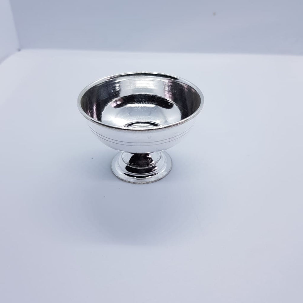 Silver Lamp plain (15) - Puja items