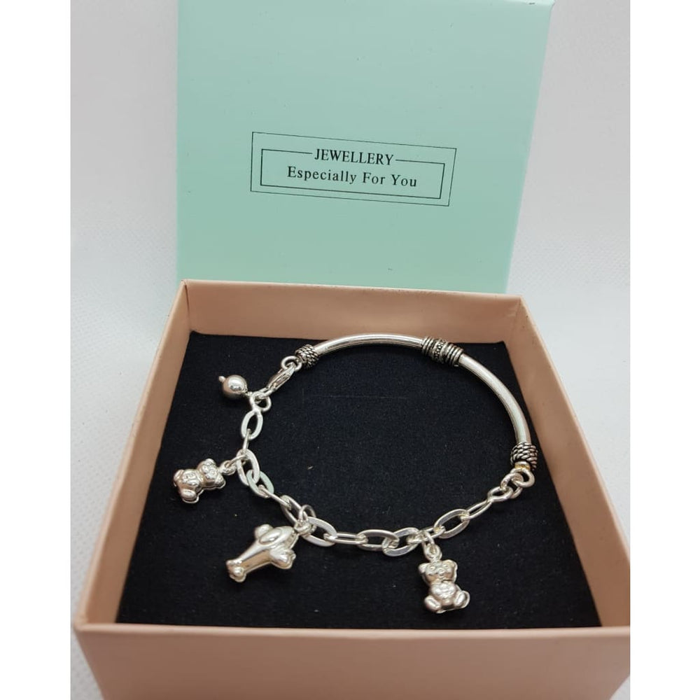 Silver Oxy Hanging (Kada) Teddy Bracelet Purity 925 - Silver